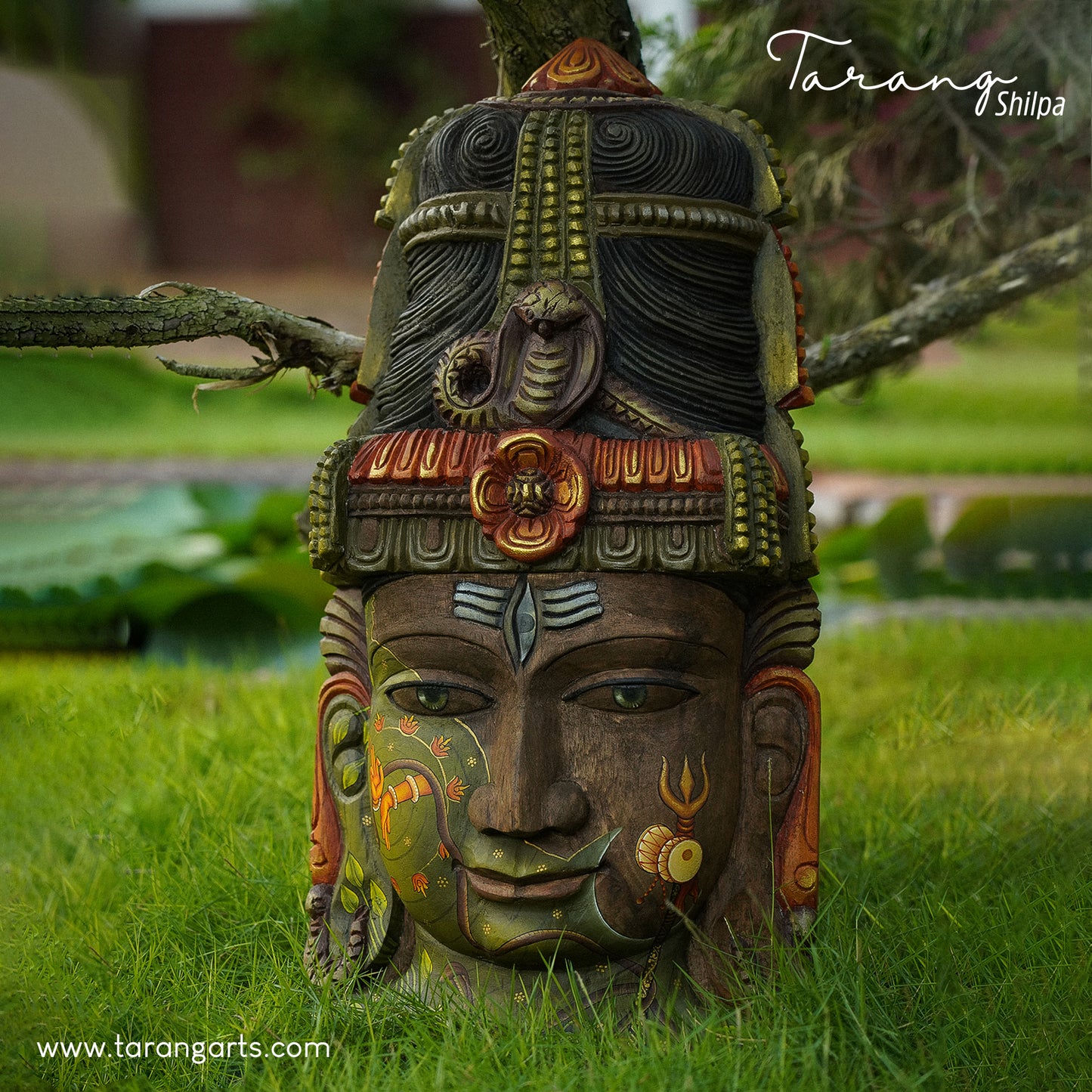 Shiva Wooden Handpainted Mask