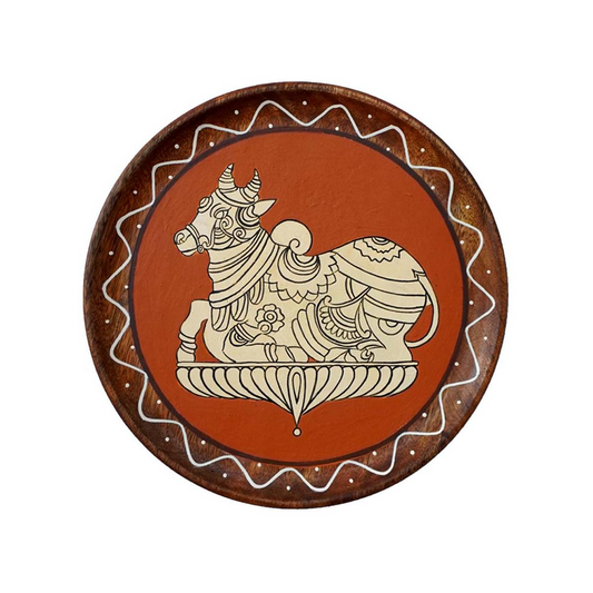 Nandhi South Indian Temple Design Hand-painted Plate Collection