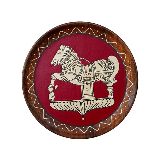Horse South Indian Temple Design Hand-painted Plate Collection
