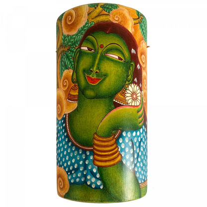 Parvathy Hand-painted Mural Painting on Bamboo