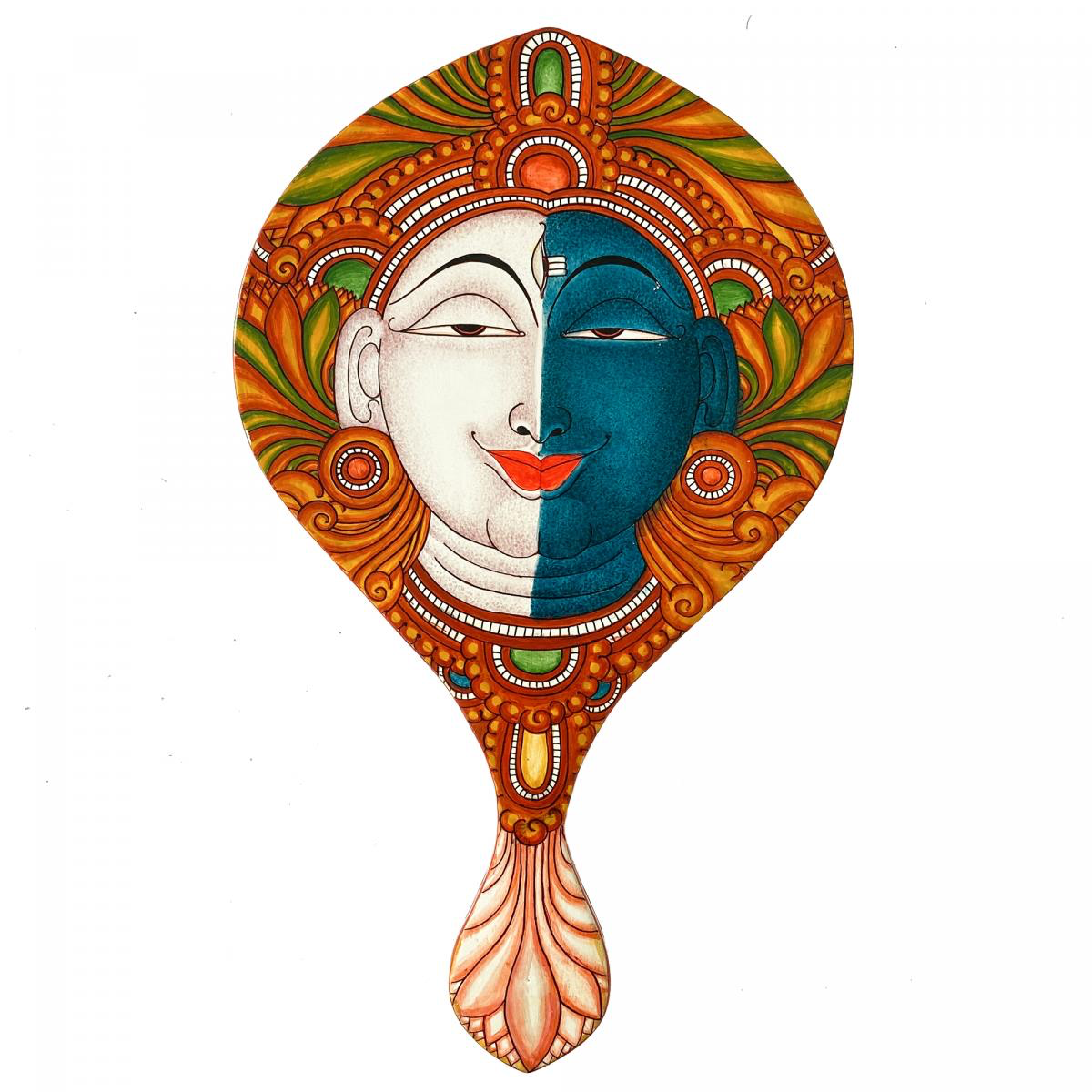Hariharan ( Hari - Vishnu & Hara - Shiva ) Hand-painted Mural Painting on Bamboo